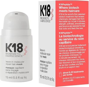K18 hair cream leaving in molecular repair hair mask